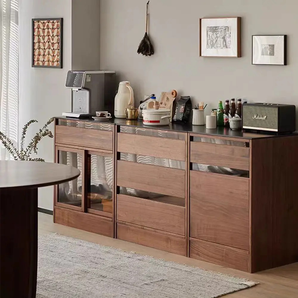 Modern Walnut Kitchen Cabinet