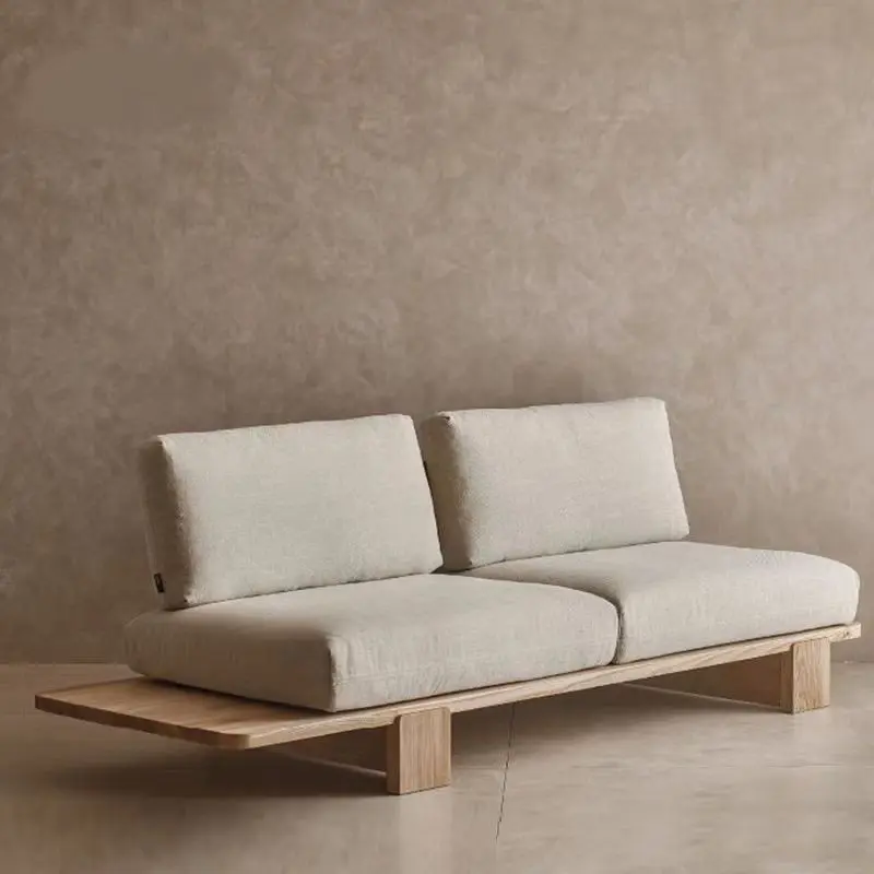 Low-Profile Wooden Sofa