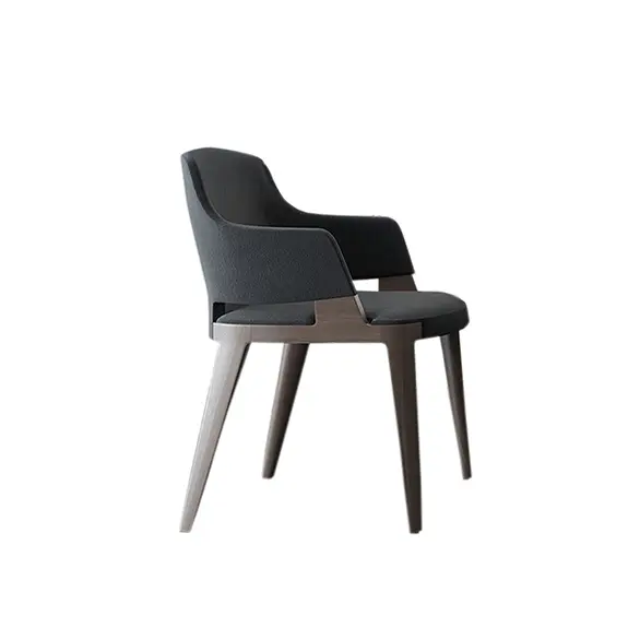 Upholstered Armchair with Wooden Legs